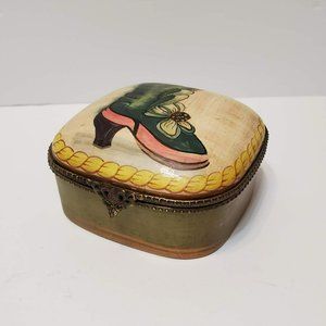 Toyo Vintage Trinket Box, Ceramic, High Heel Boot, Jewelry Box, Makeup box